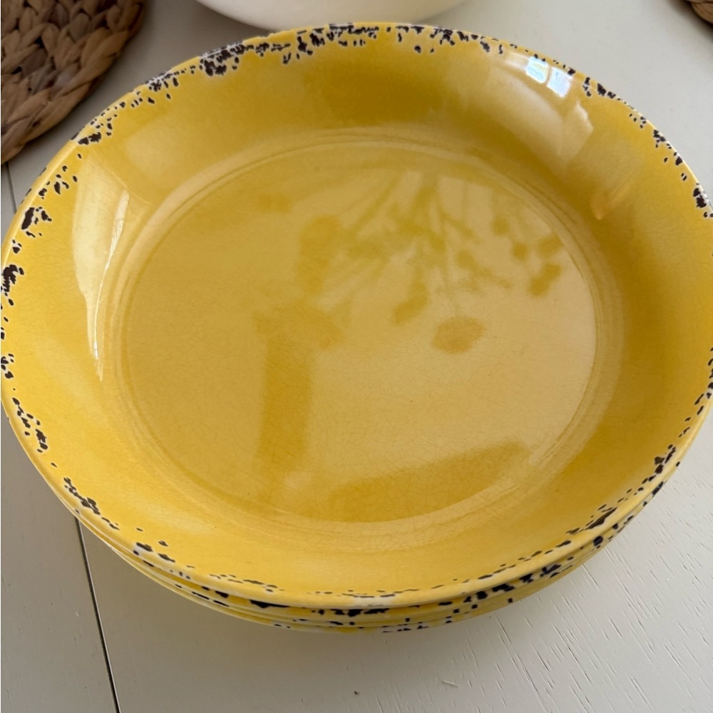 Yellow melamine Salad Dining Bowls - Set of 4